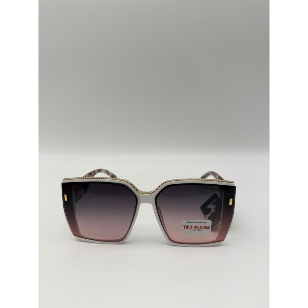 True Religion Oversized‎ Square Sunglasses – White & Marble Frame - Picture 4 of 12